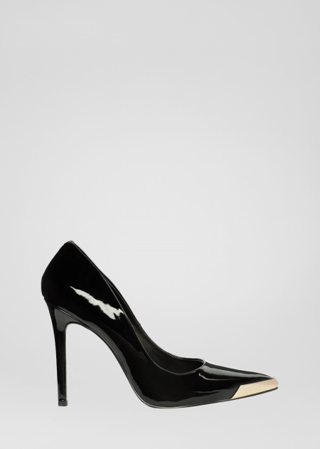 Versace Logo Gold Tip Patent Pumps Dam - 410739DYA